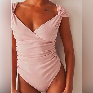 Free People Pink Body Suit NWOT